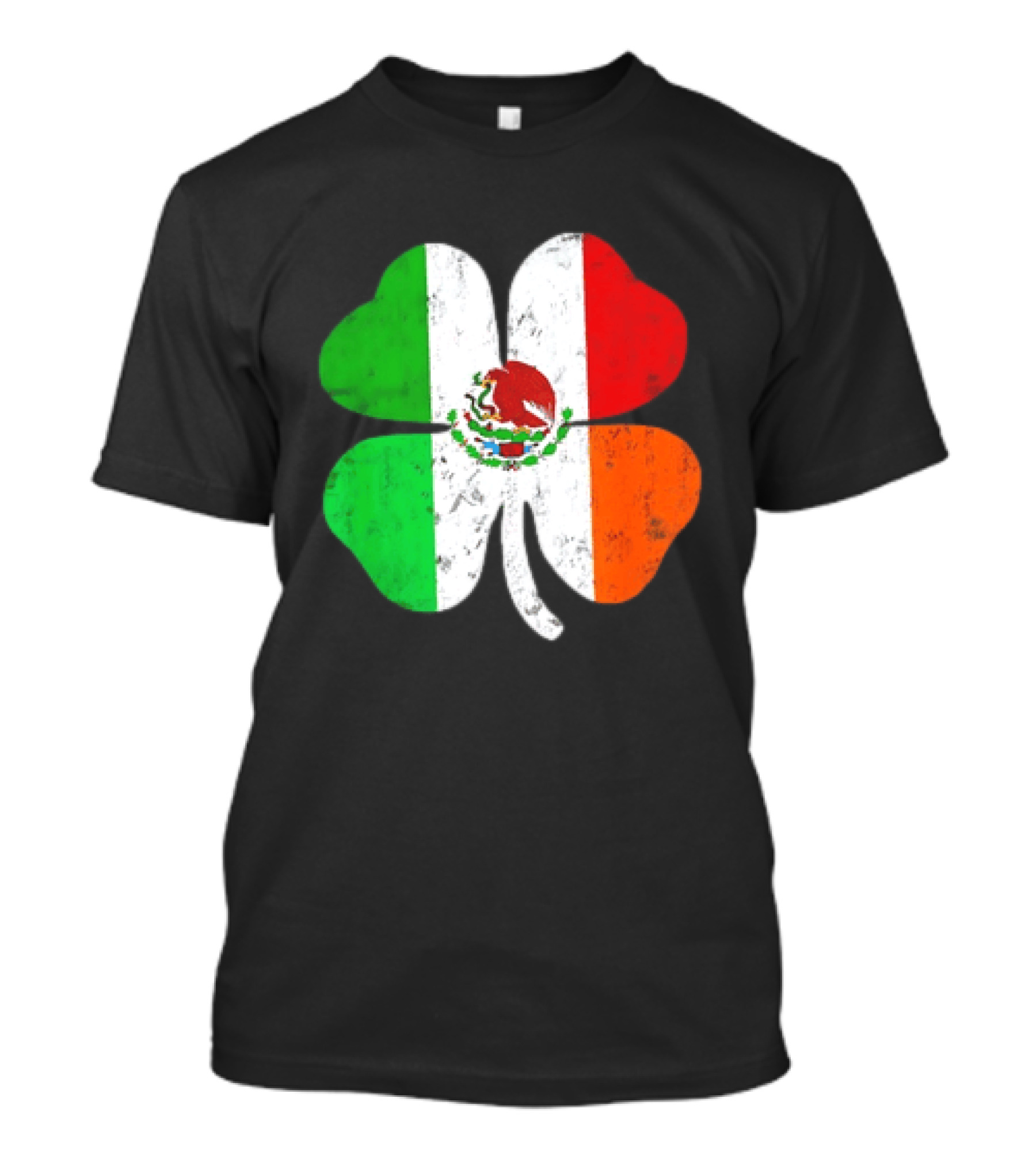 Mexican Irish Shamrock Flag St Patrick's Mexico Ireland Unity T-Shirt