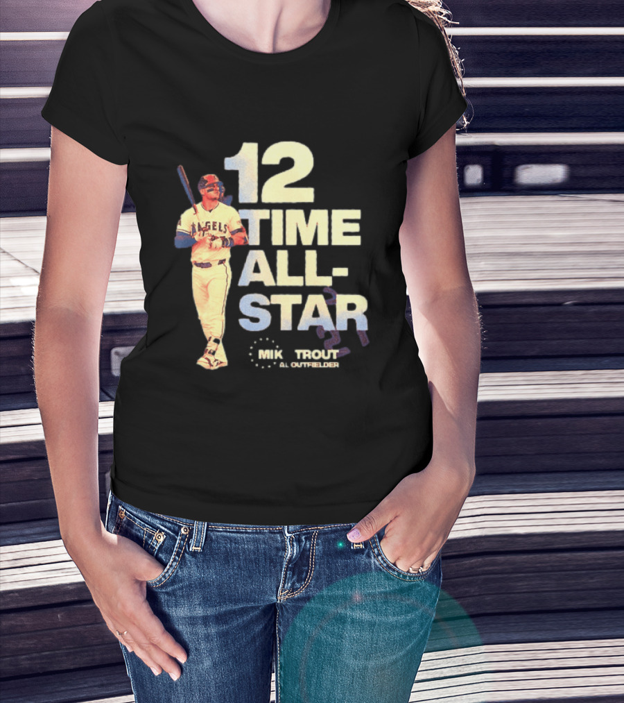 Mike Trout 12 Time All Star Los Angeles Angels MLB Baseball T-Shirt