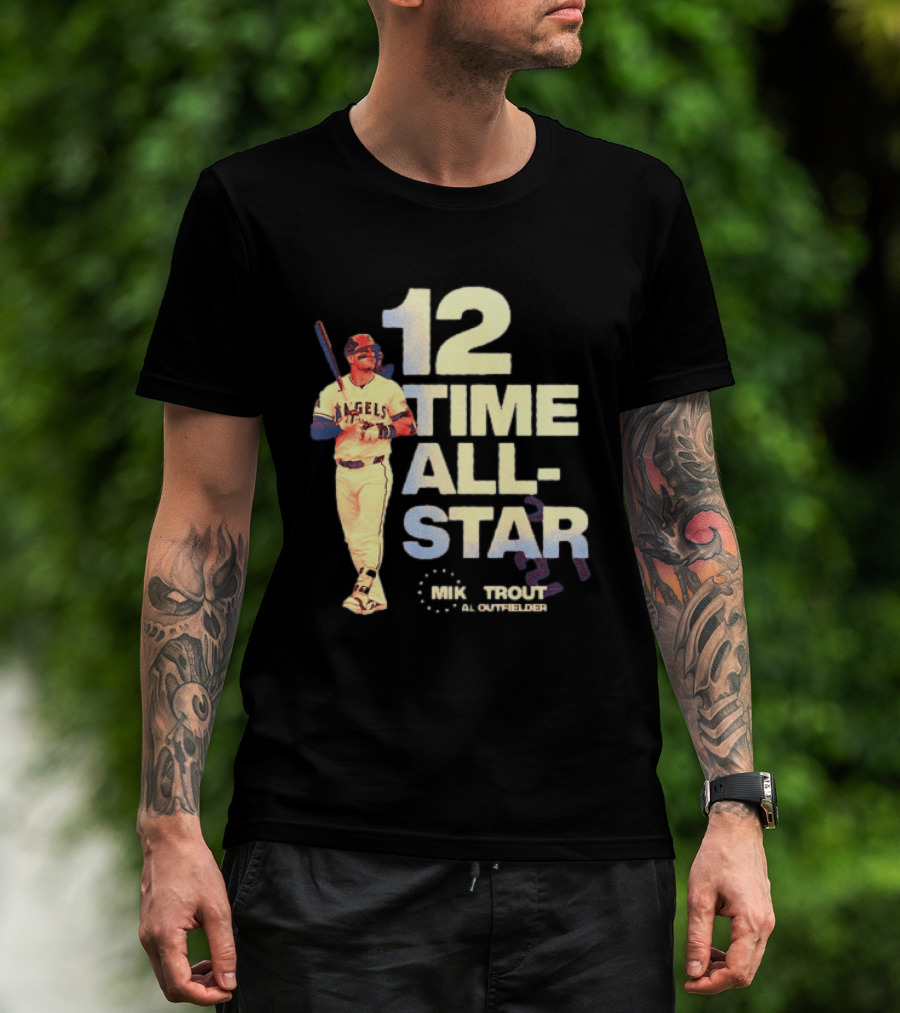 Mike Trout 12 Time All Star Los Angeles Angels MLB Baseball T-Shirt