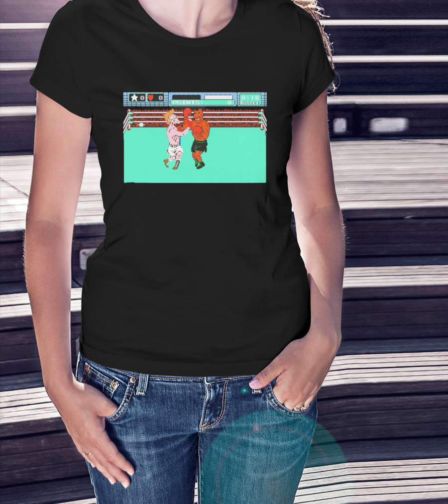 Punch Out NES Classic Mike Tyson Boxing Scene Retro 8 Bit Video Game T-Shirt