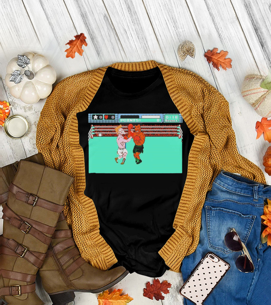 Punch Out NES Classic Mike Tyson Boxing Scene Retro 8 Bit Video Game T-Shirt