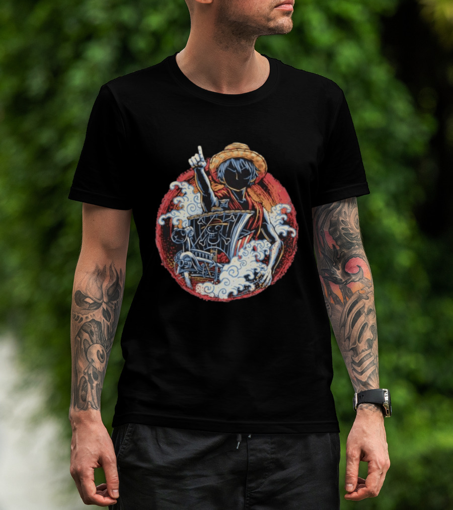 Monkey D Luffy Going Merry One Piece Anime Characters Pirate Ship Adventure T-Shirt