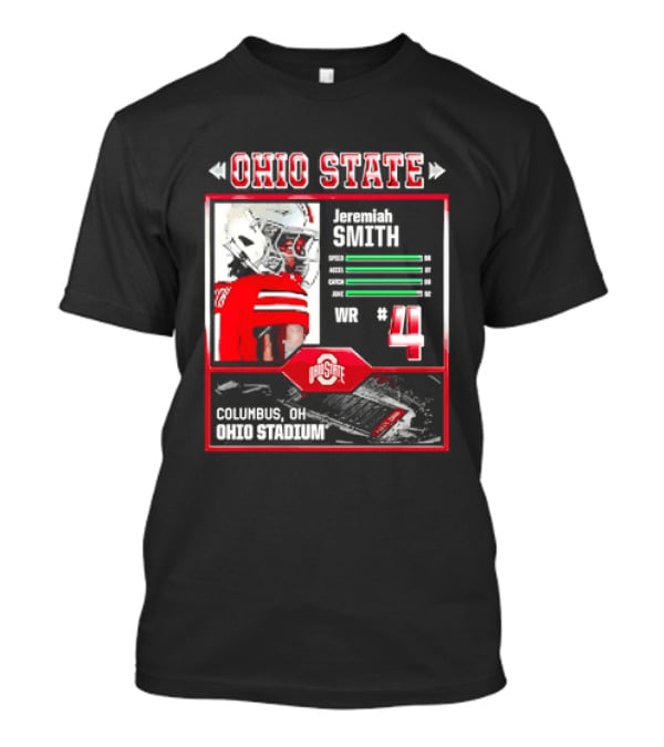 Ohio State Buckeyes Jeremiah Smith Columbus Football Ohio Stadium Number 4 T-Shirt