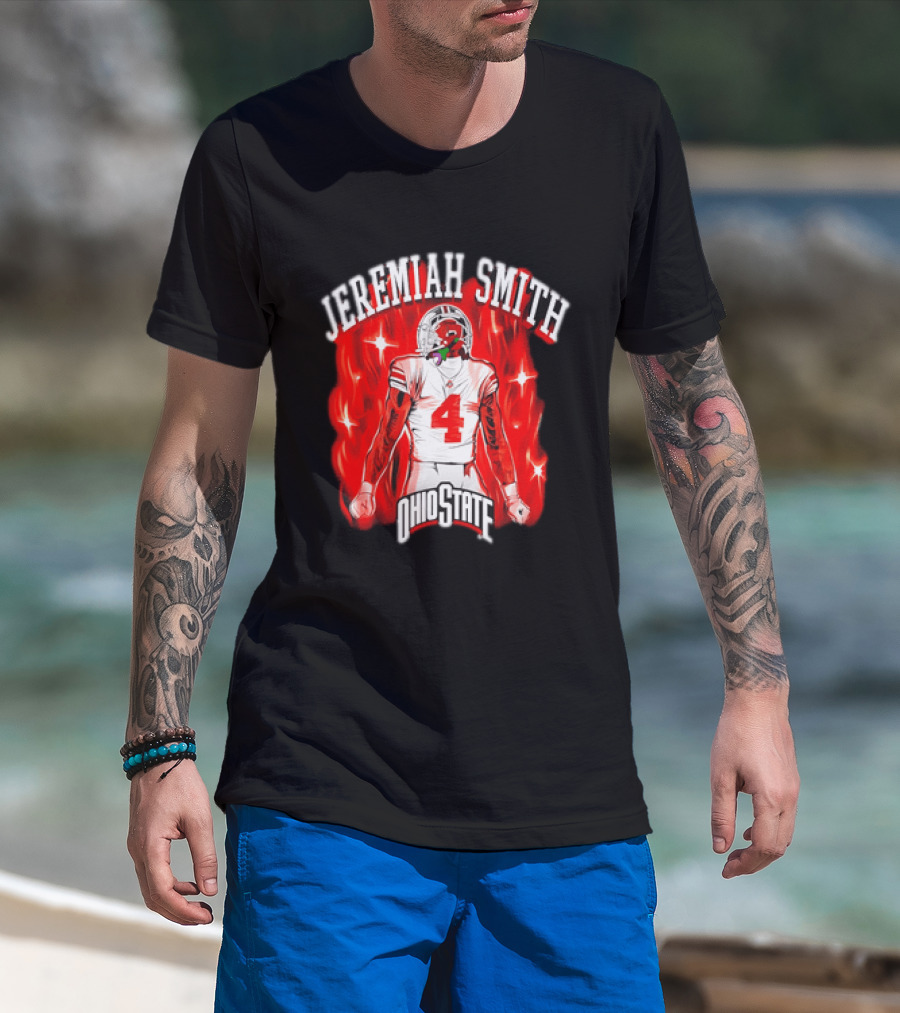 Jeremiah Smith Ohio State Buckeyes Number 4 Football Player T-Shirt