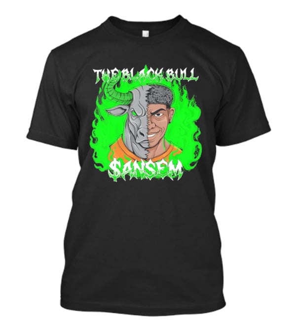 The Black Bull Sansem Half Man Half Bull Green Fire Fusion T-Shirt