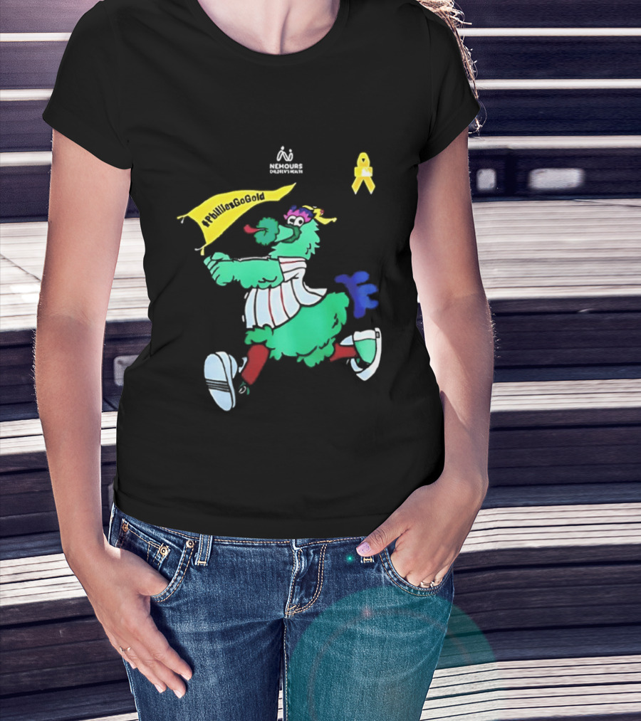 Philadelphia Phillies Go Gold Nemours Children's Health Phanatic Ribbon T-Shirt