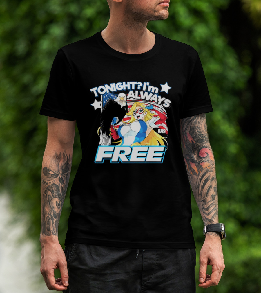 TONIGHT I'm Always Free America's 250th Anniversary 1776 2026 USA Flag Heroine T-Shirt