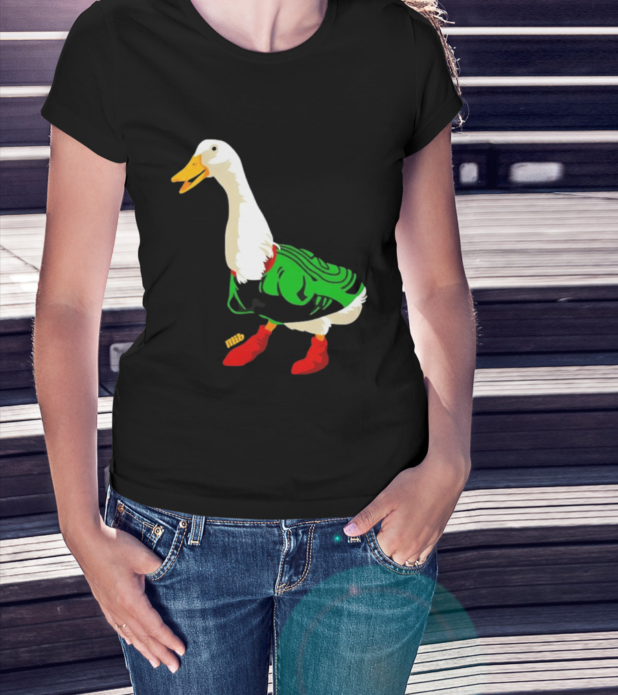 Y Si Si Duck Funny Quirky Cartoon Character In Bright Outfit T-Shirt
