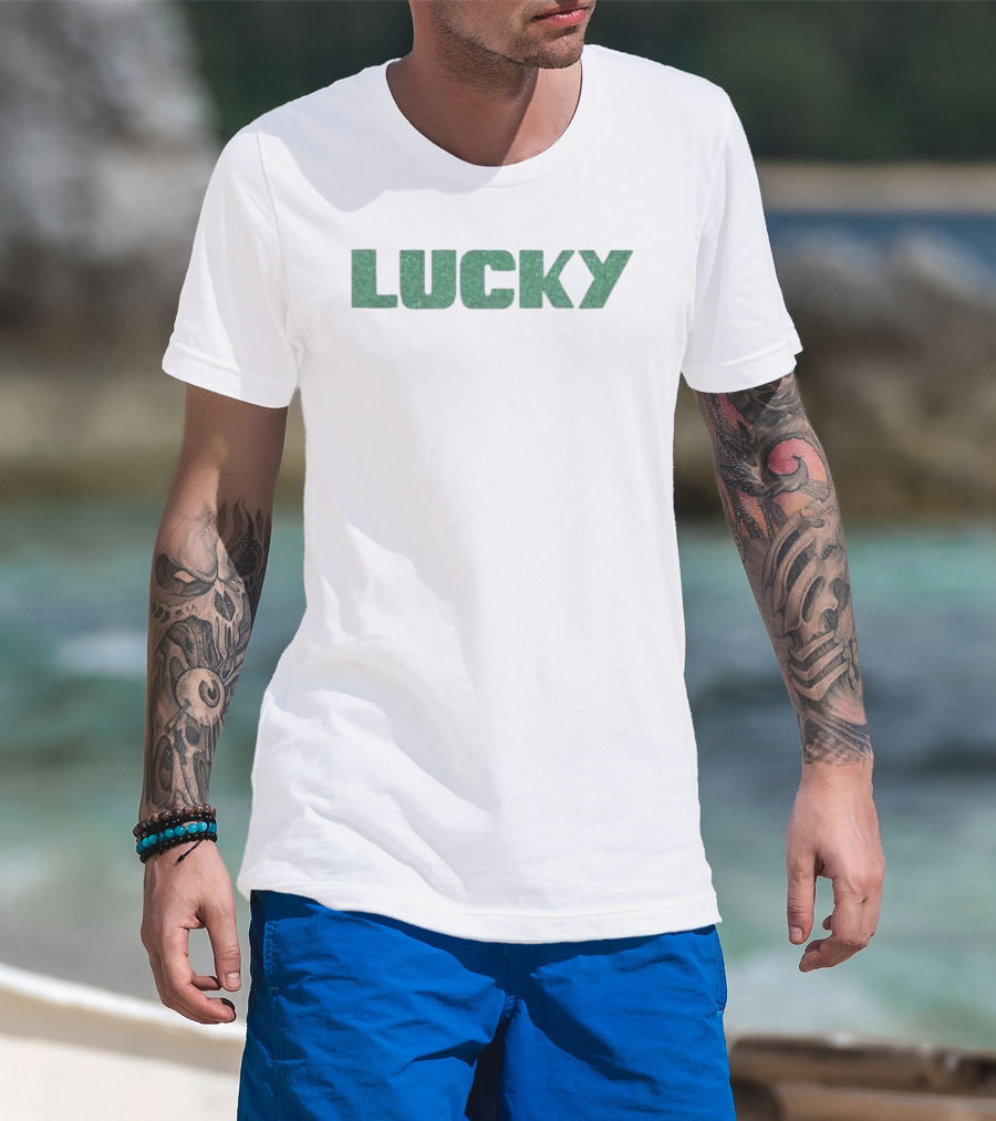 Anya Taylor Lucky Bold Green Letters T-Shirt