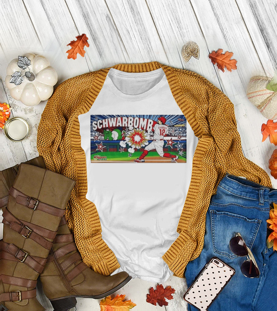 Schwarbomb Kyle Schwarber 12 Phillies MLB Phillie Phanatic Explosion Comic T-Shirt