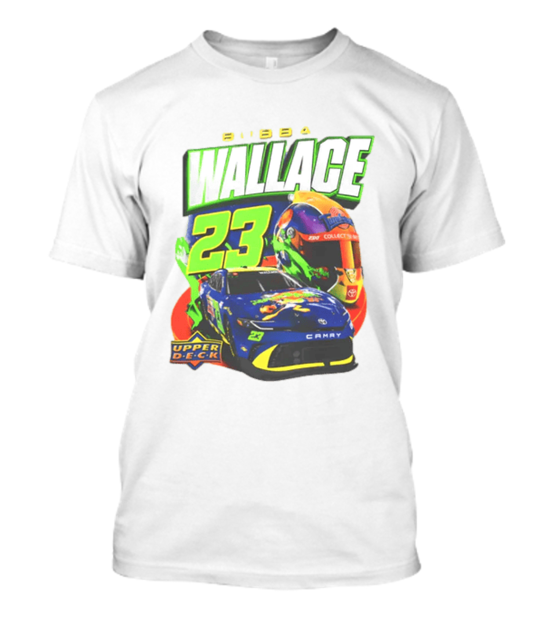 Bubba Wallace 23XI Racing Upper Deck Collectibles NASCAR Camry Helmet T-Shirt