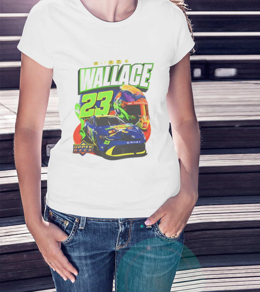 Bubba Wallace 23XI Racing Upper Deck Collectibles NASCAR Camry Helmet T-Shirt
