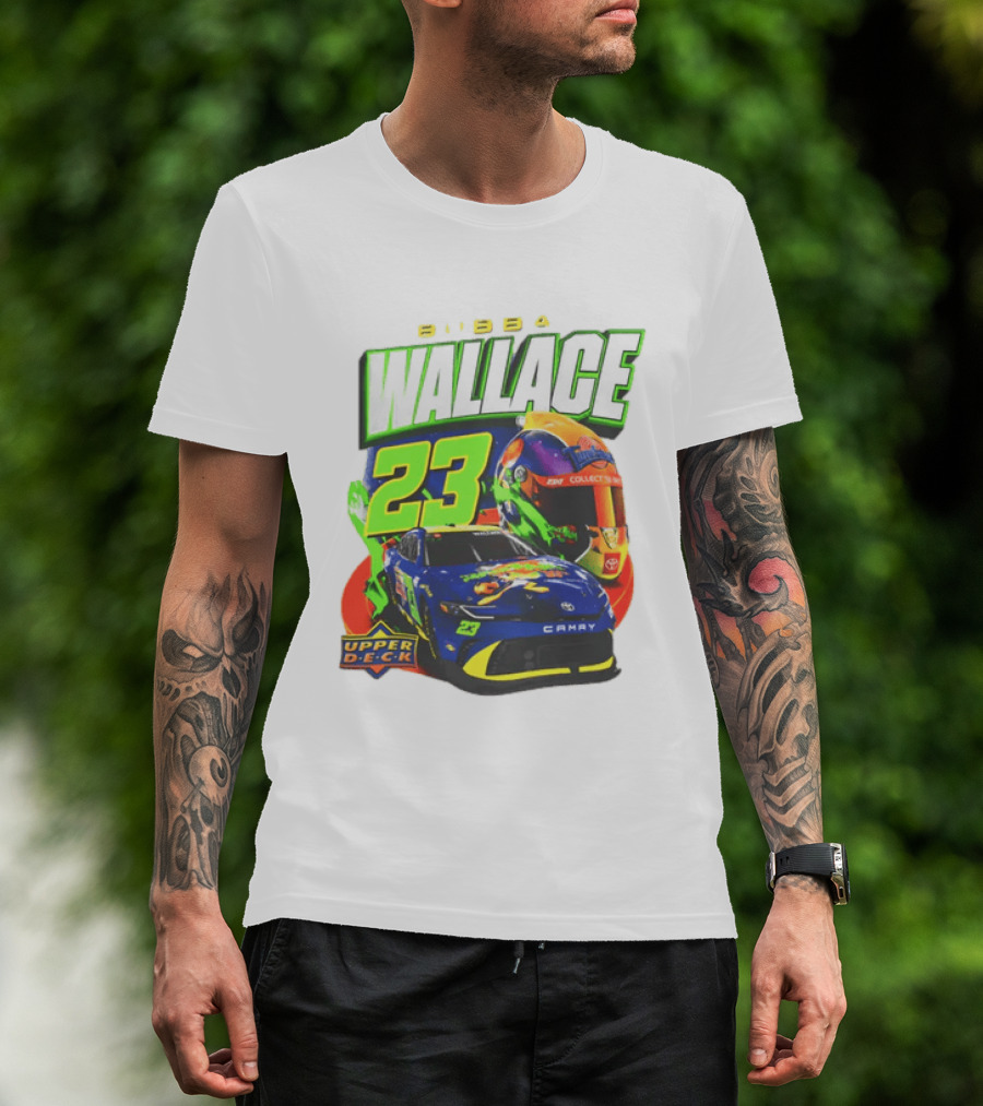 Bubba Wallace 23XI Racing Upper Deck Collectibles NASCAR Camry Helmet T-Shirt