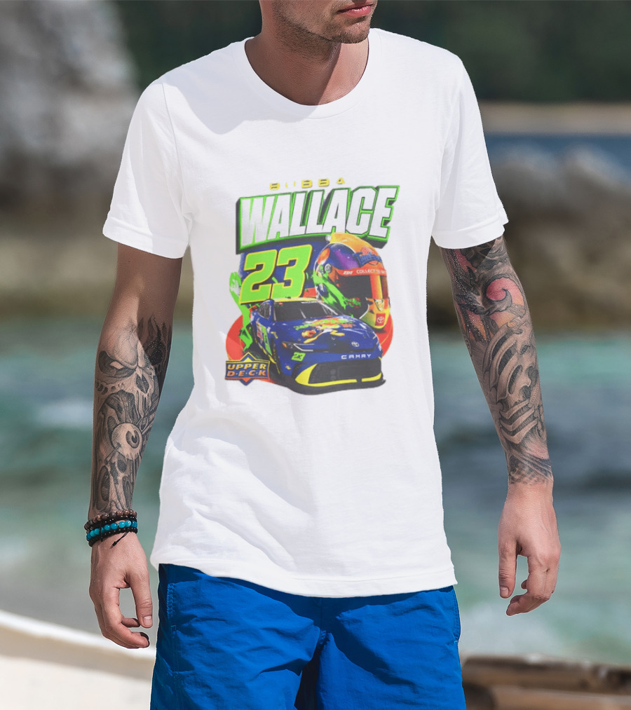Bubba Wallace 23XI Racing Upper Deck Collectibles NASCAR Camry Helmet T-Shirt