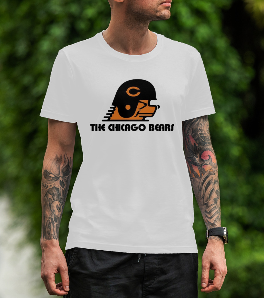 The Chicago Bears Helmet Logo And Balaclava T-Shirt