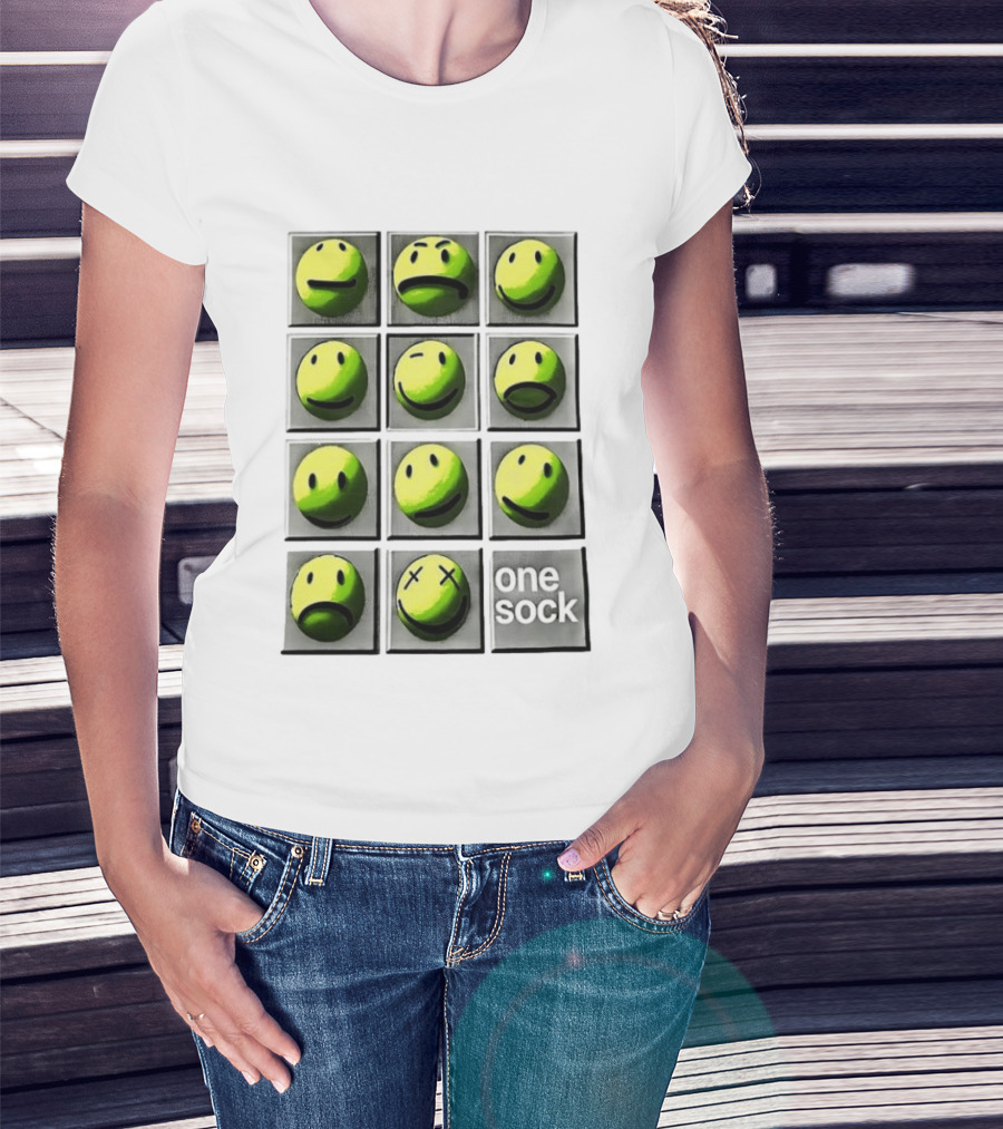 Emotions Smile Face Expressions One Sock T-Shirt