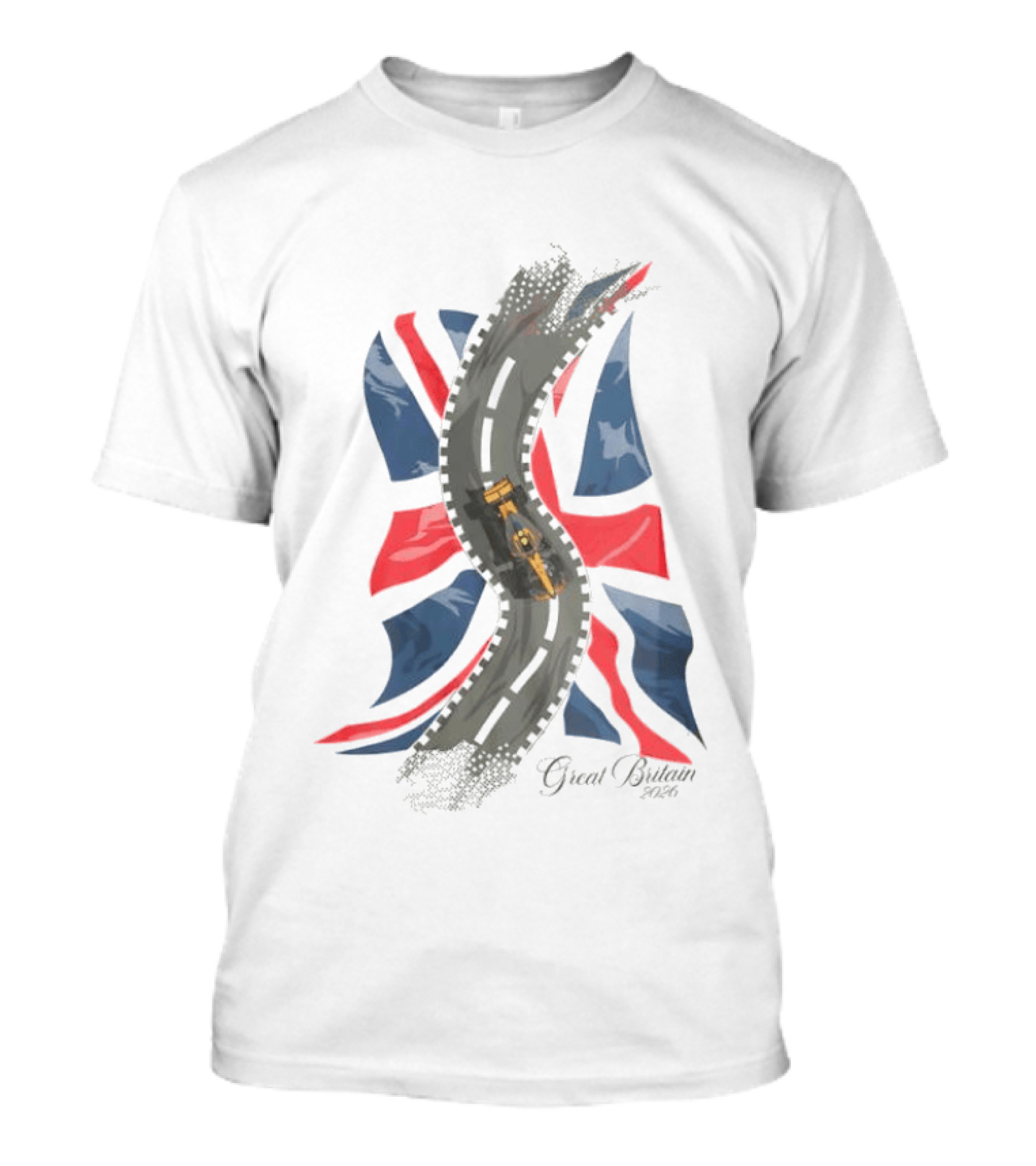 Great Britain 2026 Grand Prix Racing Car Road Union Jack T-Shirt