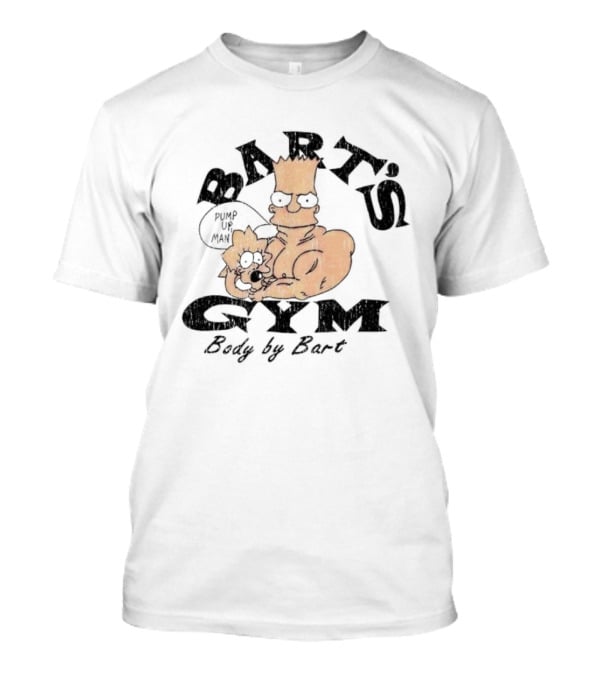 BART'S GYM Body By Bart Cartoon Characters T-Shirt