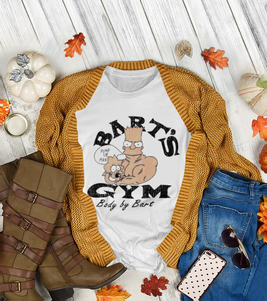 BART'S GYM Body by Bart Cartoon Characters T-Shirt