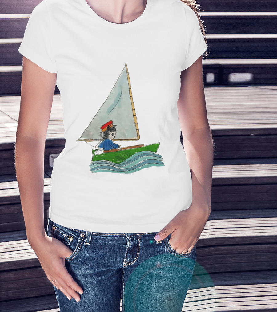 Sailing Kitty With Red Hat I Need To Return From Whence I Came Bestie T-Shirt