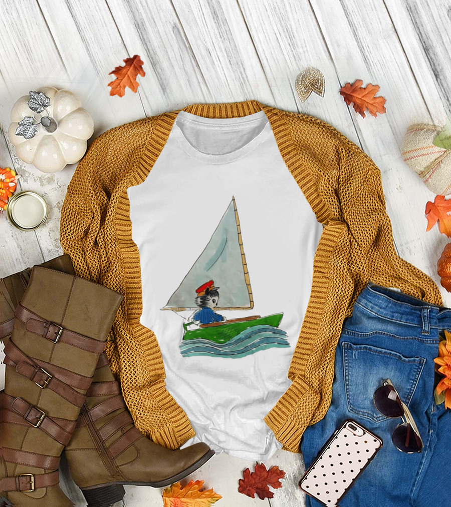 Sailing Kitty with Red Hat I Need to Return from Whence I Came Bestie T-Shirt