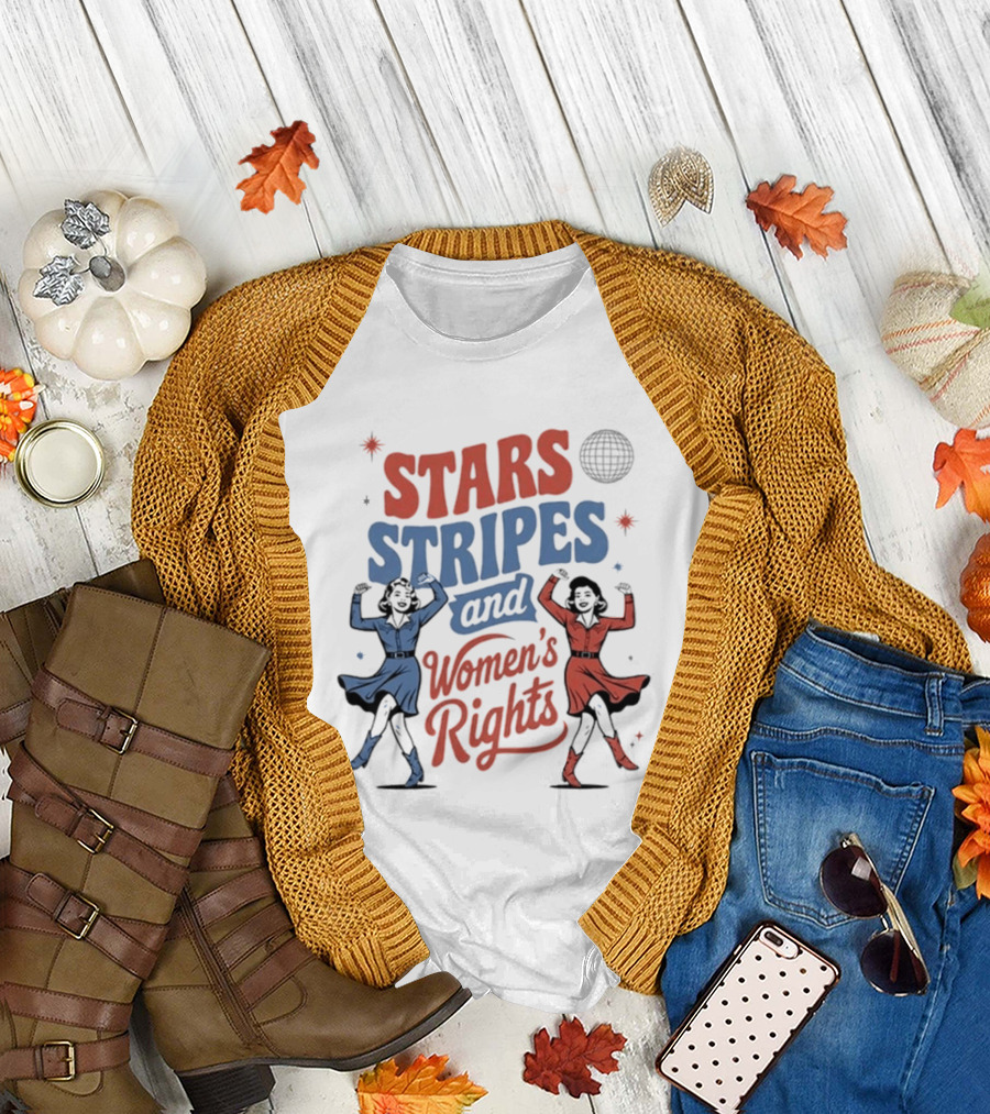 Stars Stripes and Women's Rights 4th of July Equality Empowerment Celebration T-Shirt