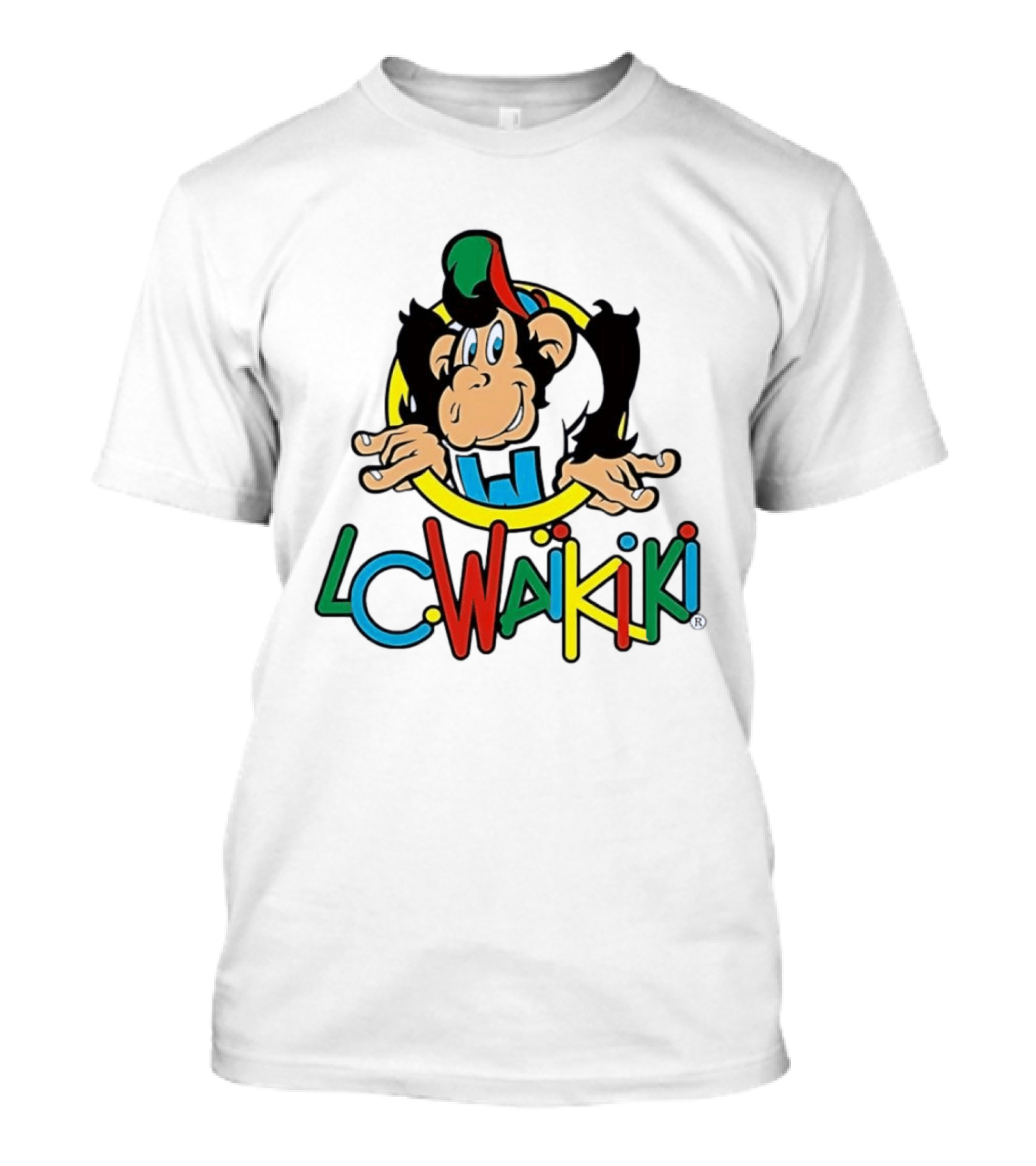 LC Waikiki Colorful Cartoon Monkey T-Shirt