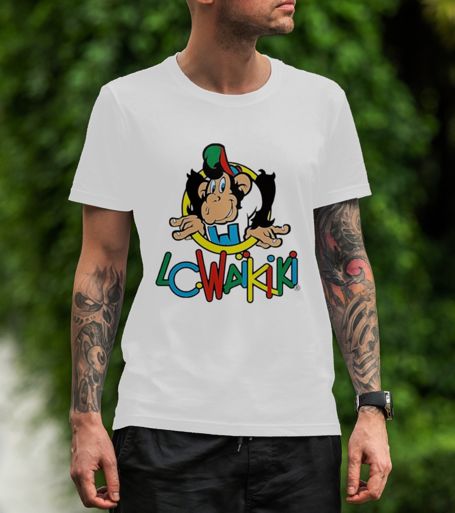 LC Waikiki Colorful Cartoon Monkey T-Shirt