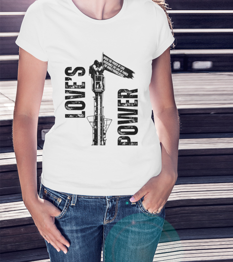 Love's Power Angela Nikolau And Ivan Beerkus Tower Embrace T-Shirt