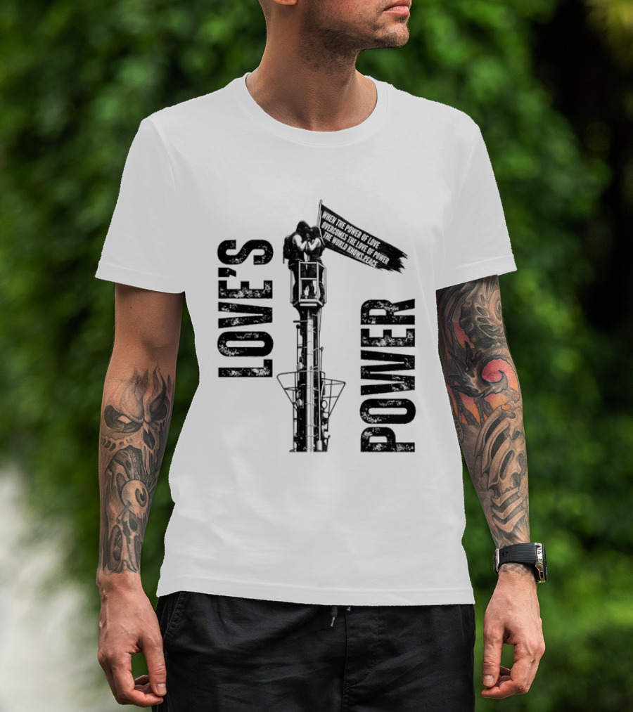 Love's Power Angela Nikolau And Ivan Beerkus Tower Embrace T-Shirt