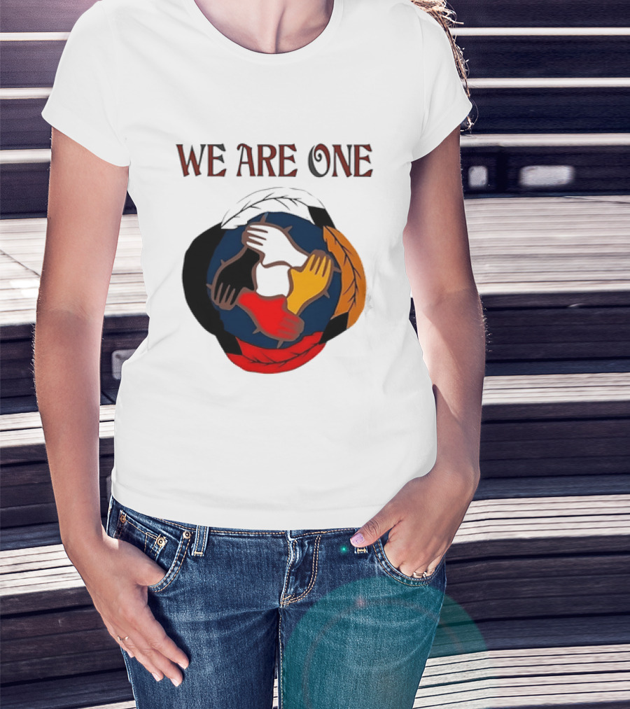 We Are One Multicolored Unity Hands T-Shirt
