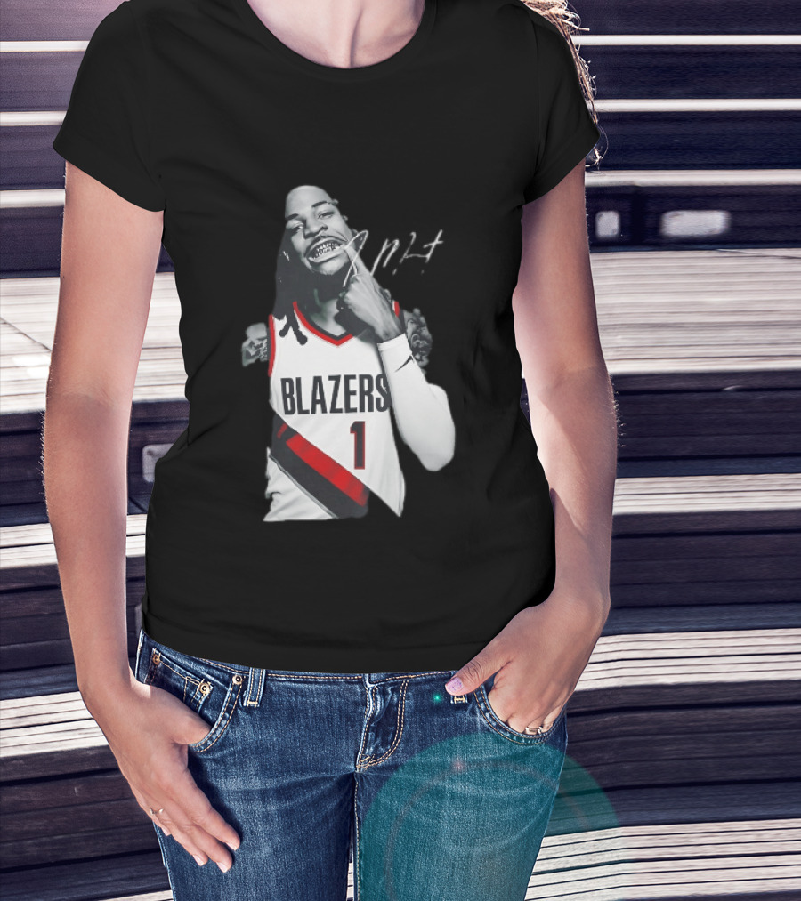 J MT Player Grills Number 1 Blazers T-Shirt