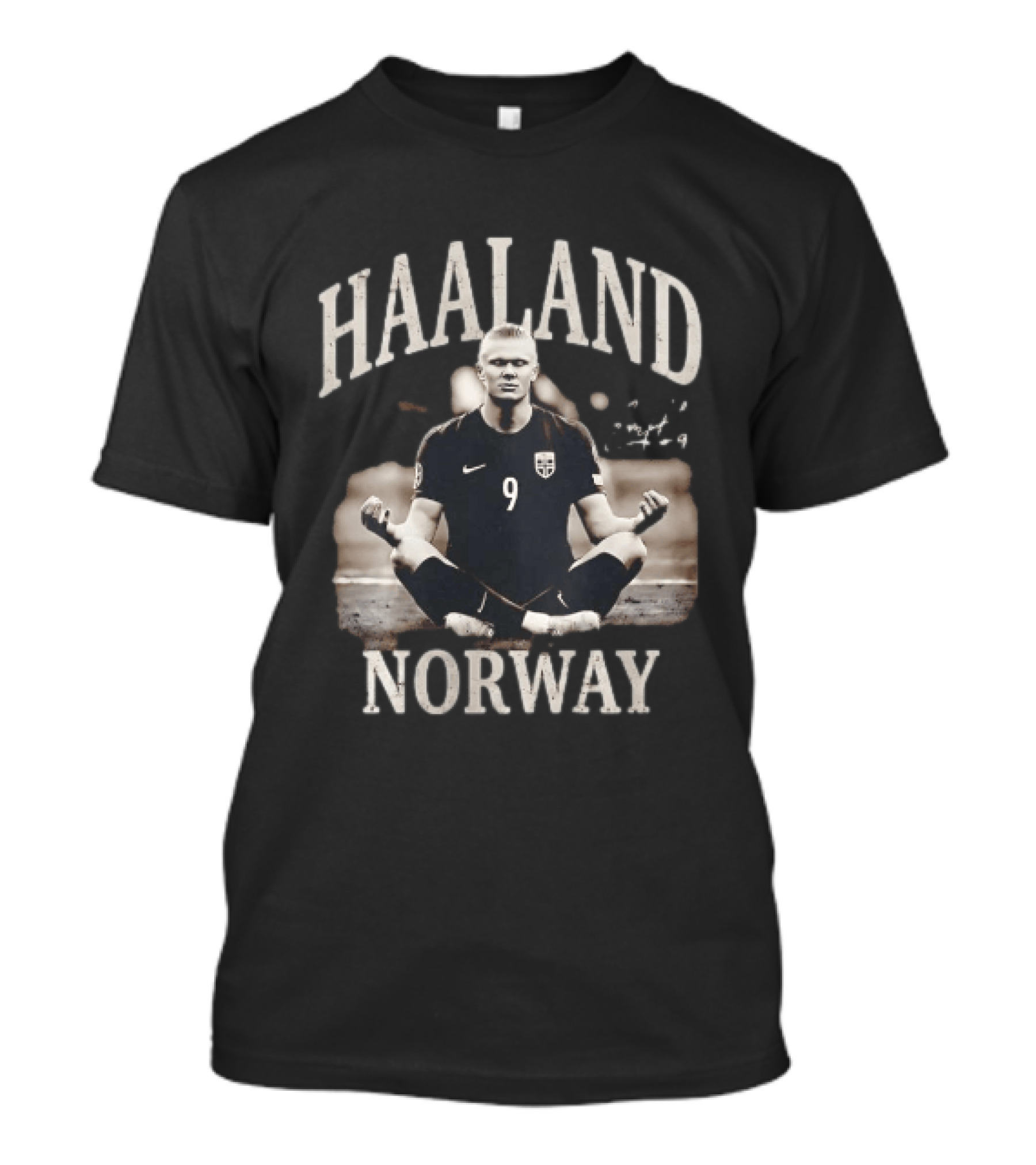 Haaland Meditating Norway Soccer Number 9 T-Shirt