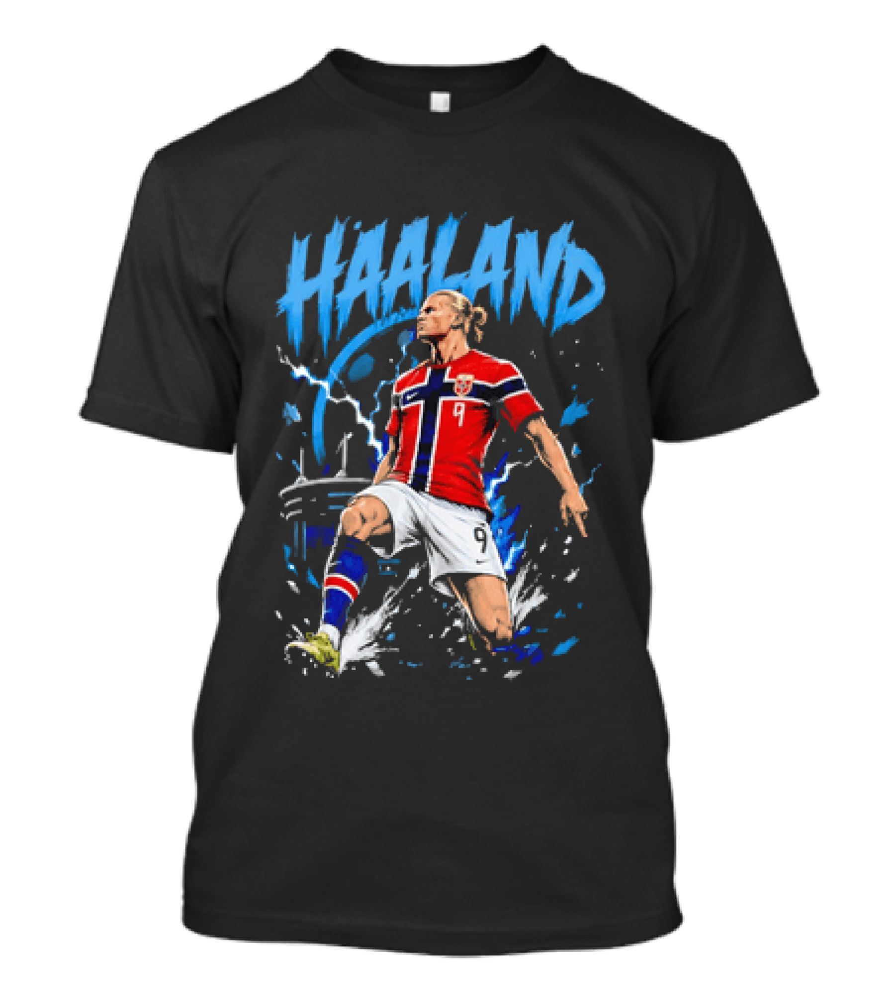 Haaland Norway National Team Born To Score Number 9 T-Shirt