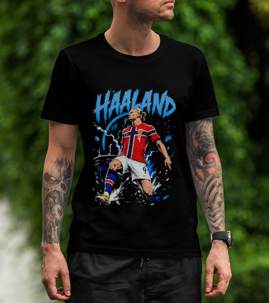 Haaland Norway National Team Born To Score Number 9 T-Shirt
