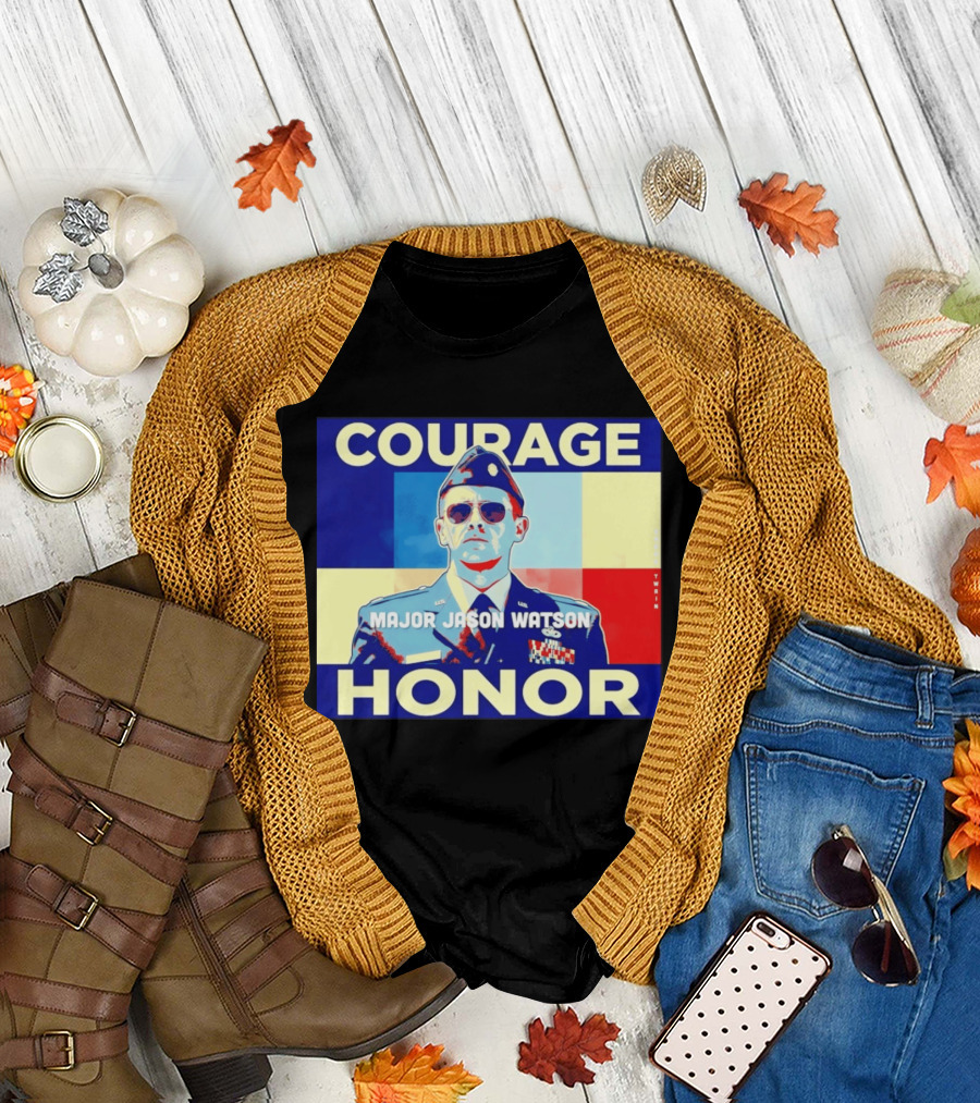 Courage Honor Major Jason Watson Military Tribute by Twain T-Shirt
