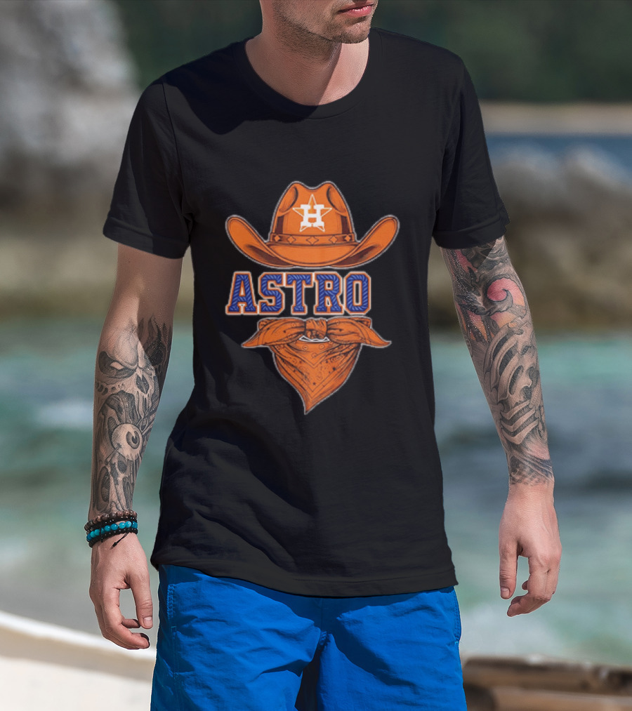 Houston Astros Cowboy Hat Bandana T-Shirt