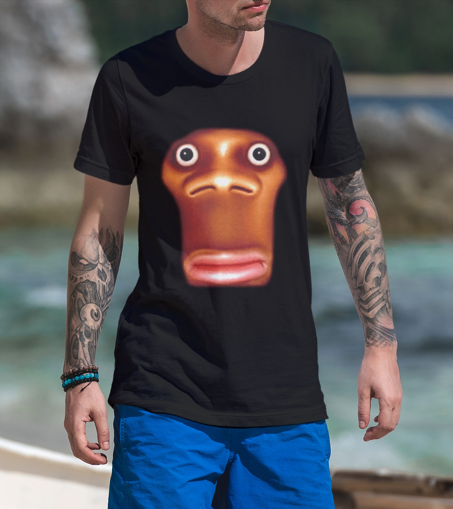 Stop Looking At Me Face Staring Meme Brown Expression T-Shirt