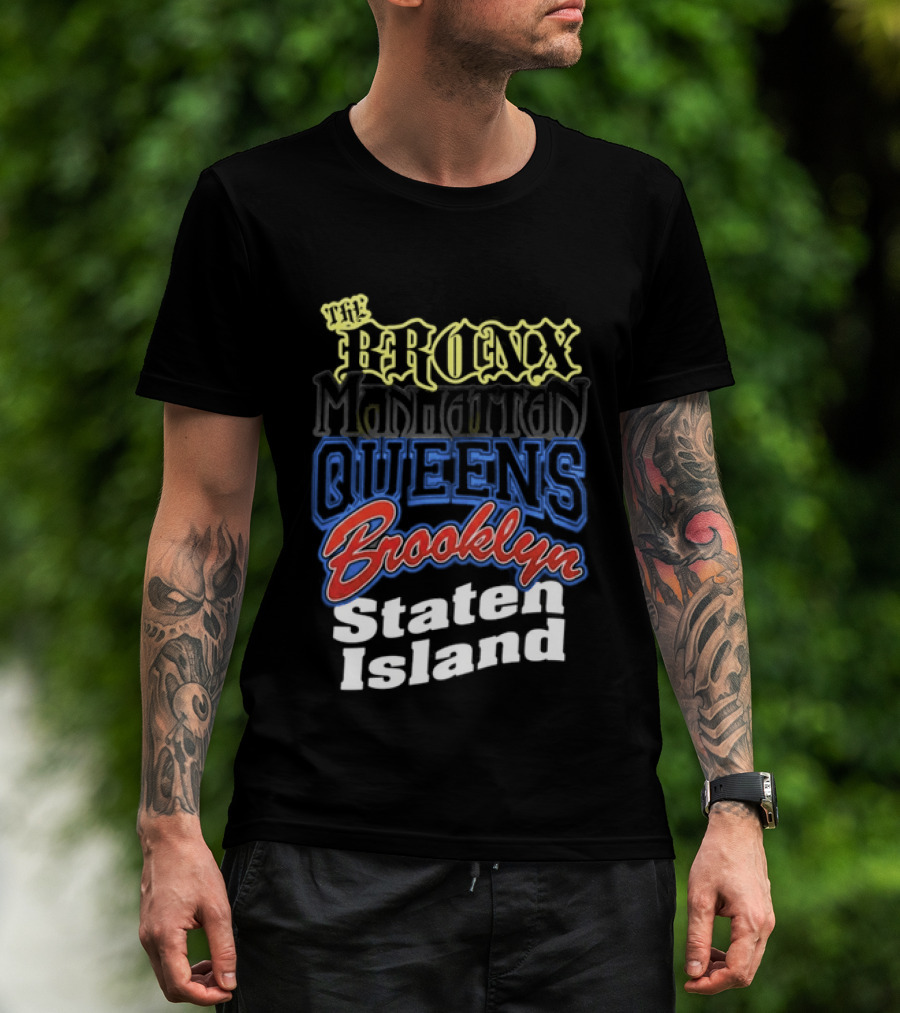 The Bronx Manhattan Queens Brooklyn Staten Island New York City Boroughs T-Shirt