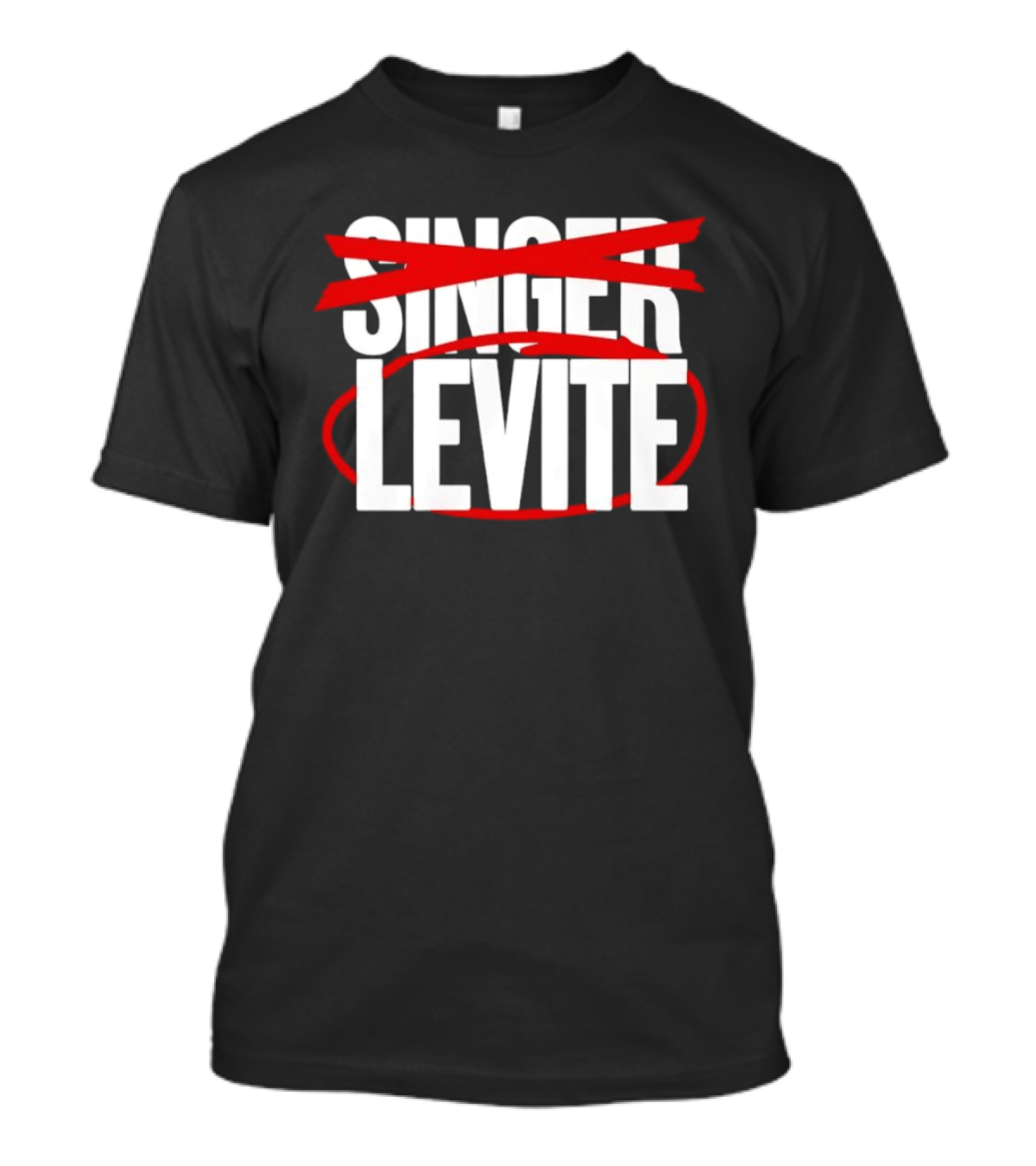 LEVITE Not SINGER Red Crossed Out T-Shirt