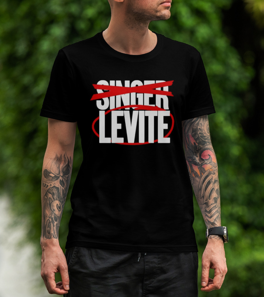 LEVITE Not SINGER Red Crossed Out T-Shirt