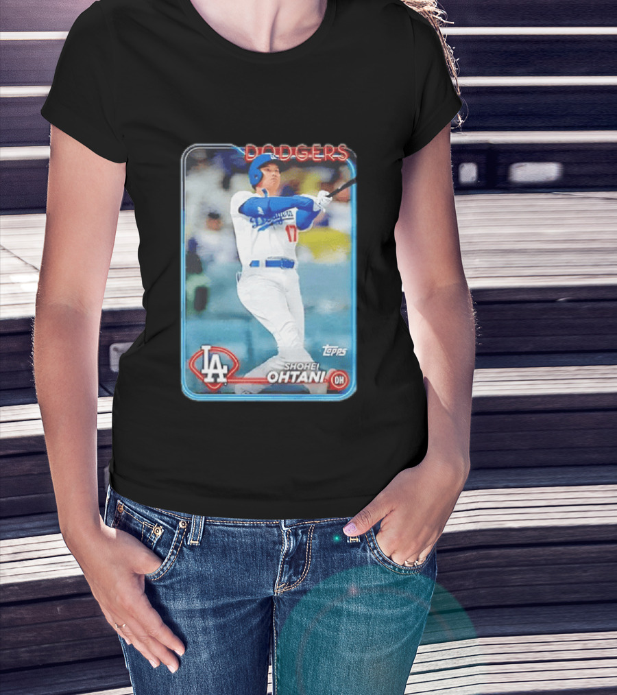Topps Shohei Ohtani LA Dodgers Batter Neon Script T-Shirt