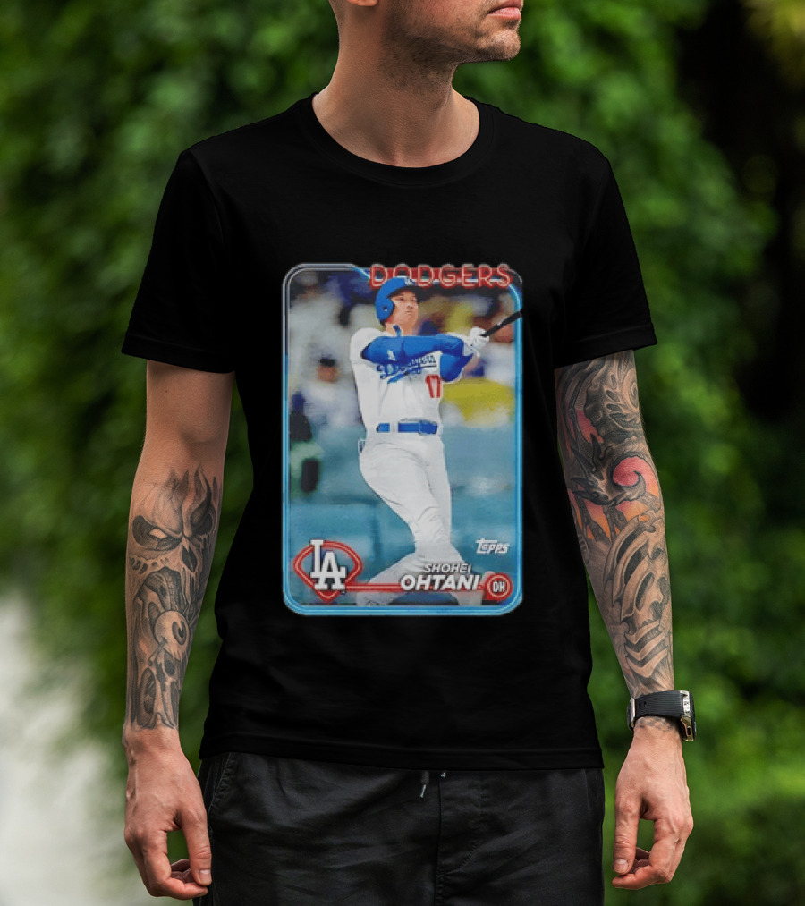 Topps Shohei Ohtani LA Dodgers Batter Neon Script T-Shirt