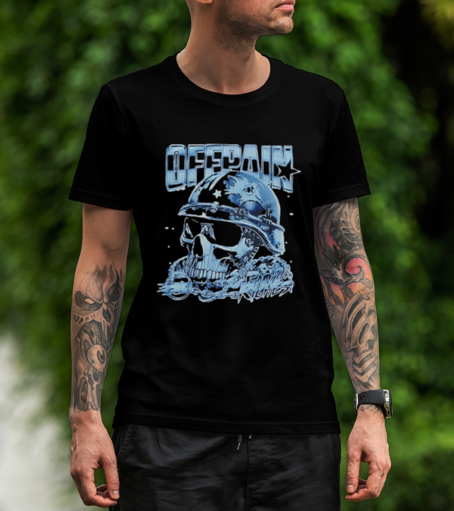 Offpain Riches Skull Helmet Military Style Star T-Shirt