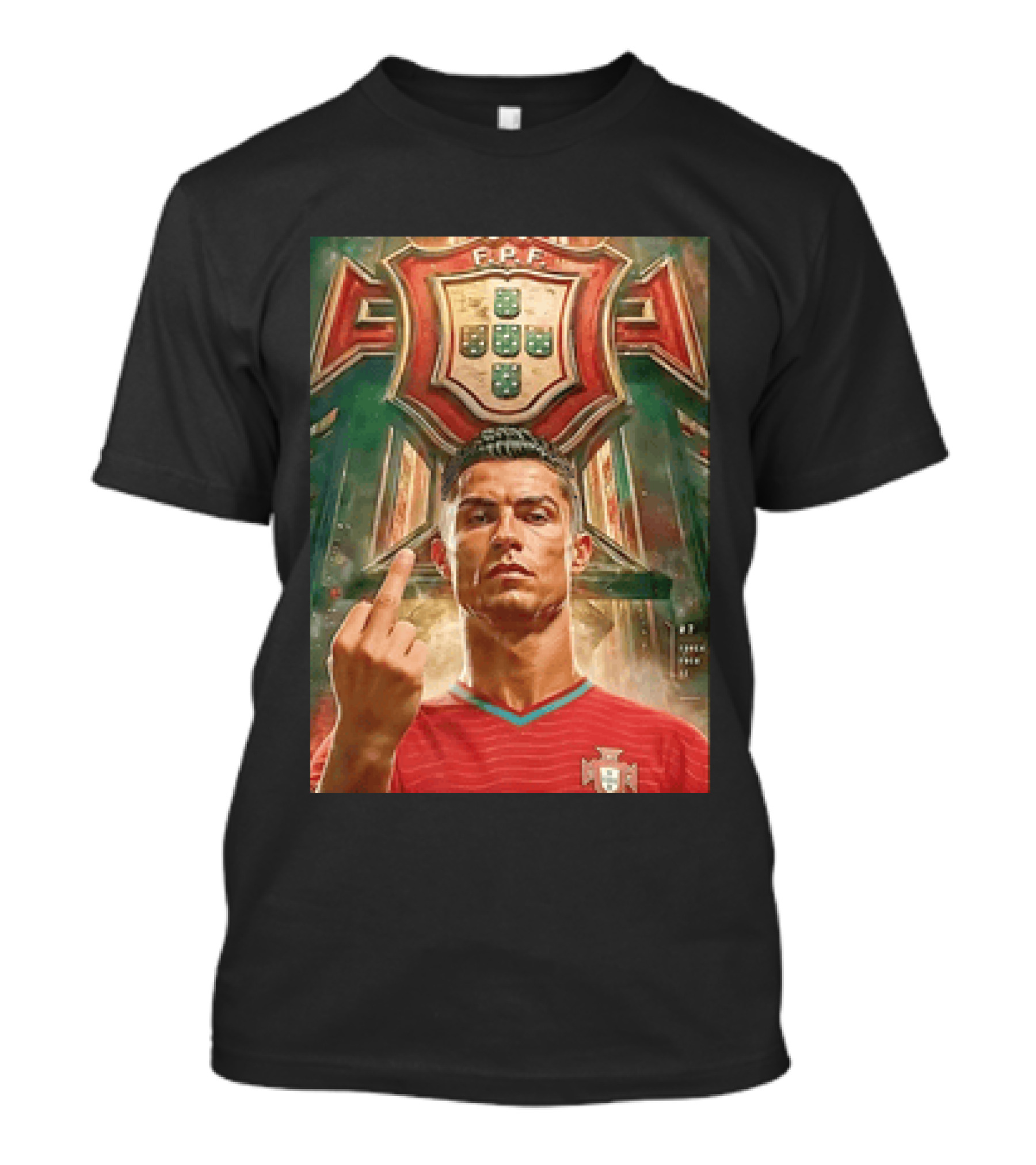 Portugal Soccer CR7 Gesture FIFA Crest T-Shirt