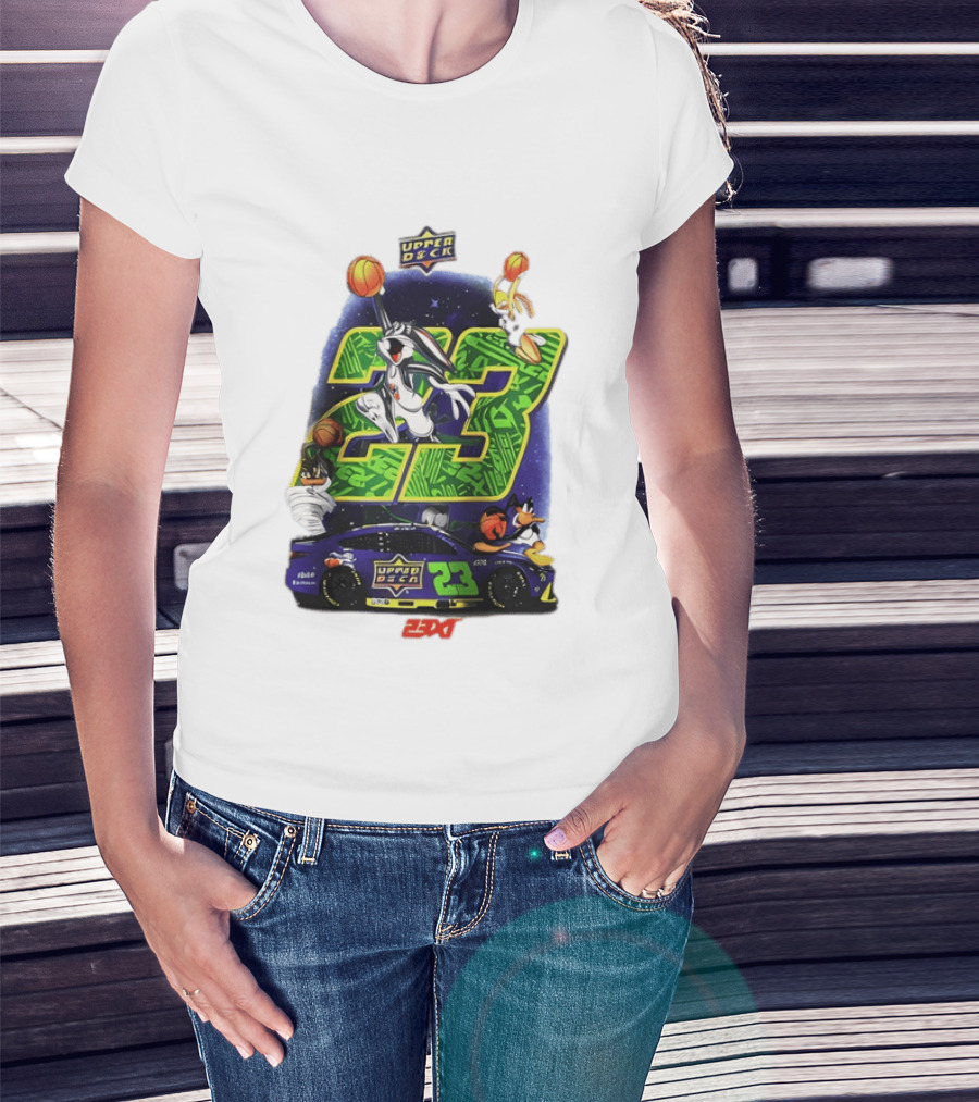 Upper Deck 23 Bugs Bunny Road Runner 23XI Racing Space Jam 30th Anniversary T-Shirt