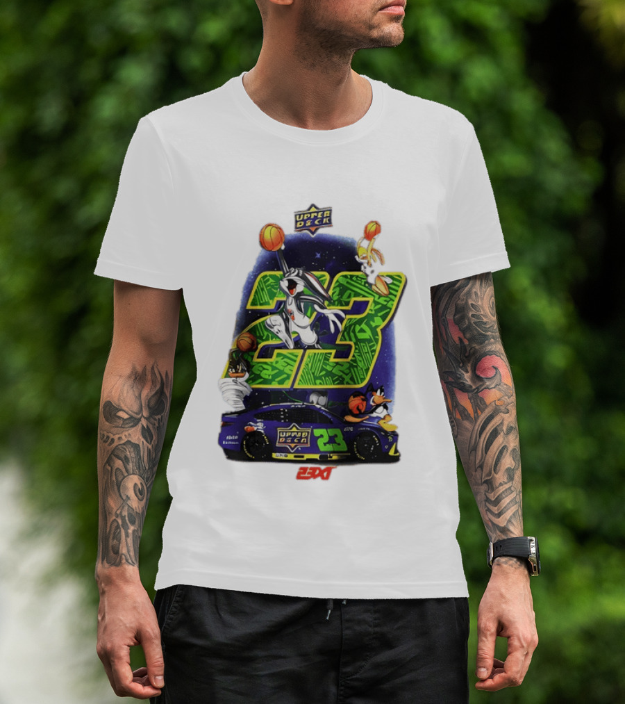 Upper Deck 23 Bugs Bunny Road Runner 23XI Racing Space Jam 30th Anniversary T-Shirt