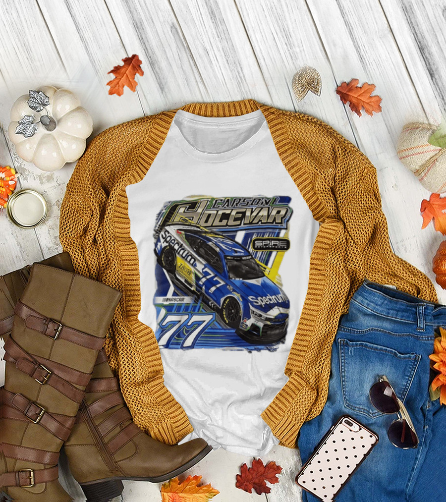 Carson Hocevar 77 Spectrum Chevrolet Camaro Spire Motorsports NASCAR Racing Team T-Shirt
