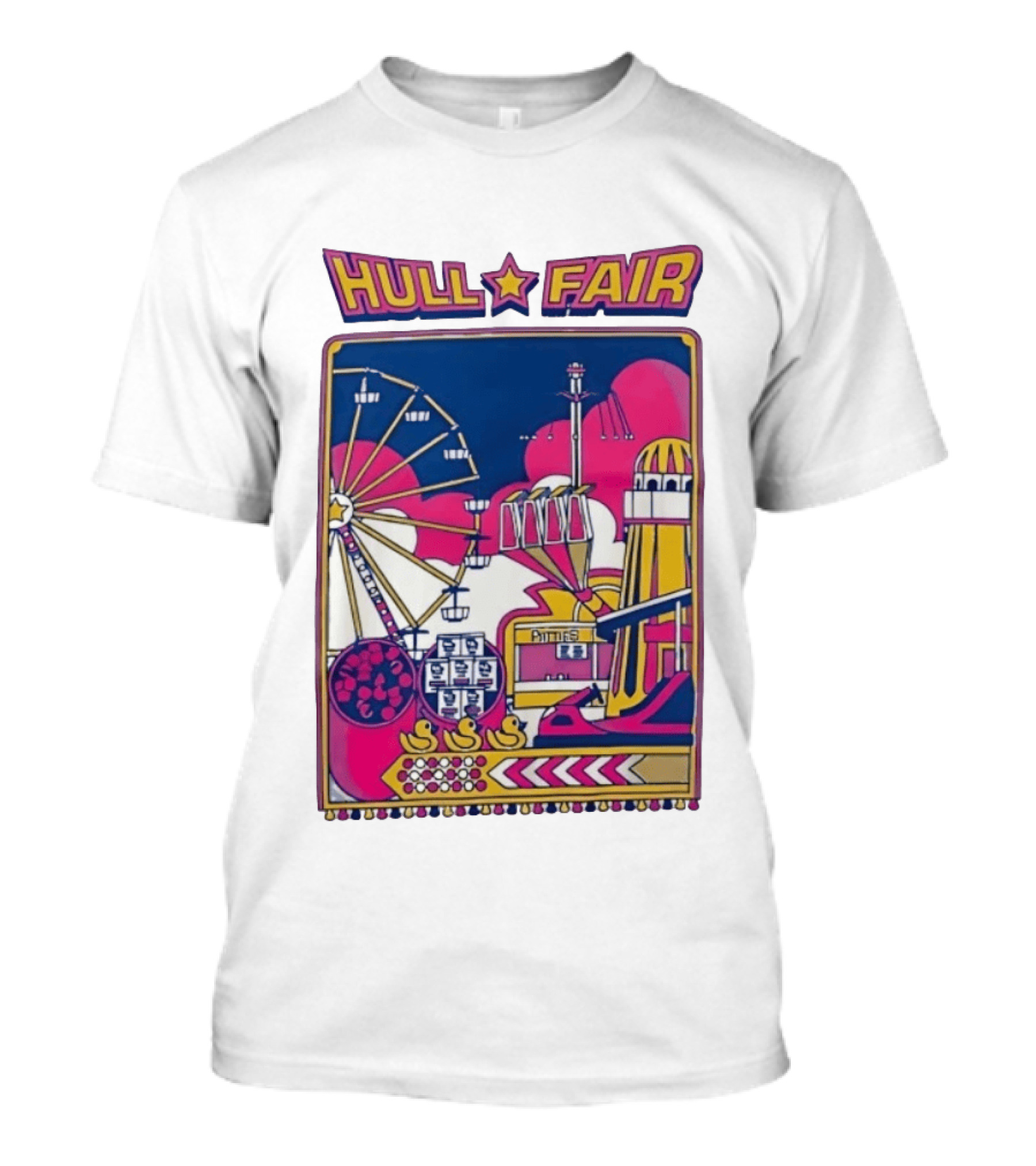 Hull Fair Ferris Wheel Carnival Rides And Helter Skelter T-Shirt
