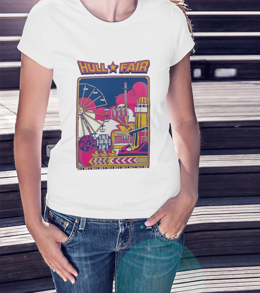 Hull Fair Ferris Wheel Carnival Rides And Helter Skelter T-Shirt